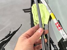 You will want to stick it into the top groove. It's pretty easy to do. 