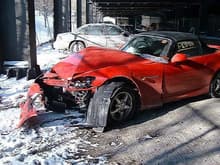 A wrecked Red S2000