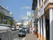 Hamilton, main street cruise ship to left.jpg