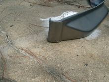 Top view of passenger side drag damage.