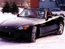Black S2000 in the snow