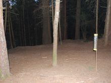 Cool shot of the tone pole on #17...  getting dark!