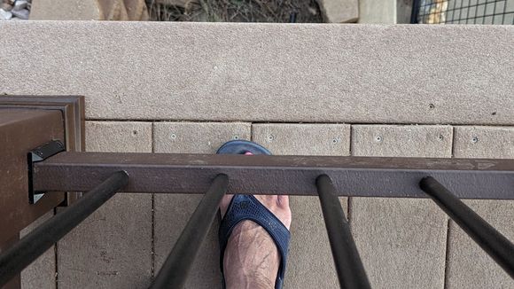 ^8-19-2023.  After the deck was fixed underneath so the gap at my toes is gone.