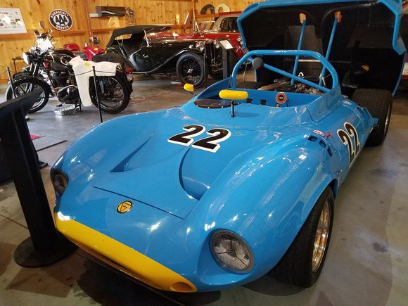 Sorry. Didn't capture any info on this cool little vintage racer other than the power plant which I remember being a BMW 4 cylinder.