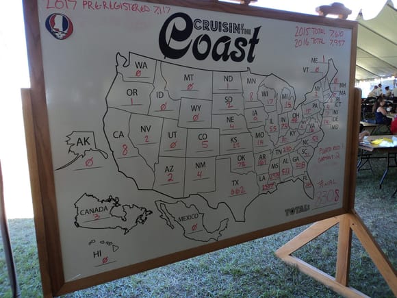 Last but not least, the Big Board at Cruise Central with the final registration count. See y'all next year!