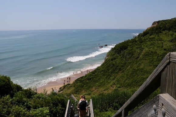 Many steps Down AND up to get to this beach