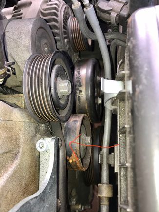 First rust then squealing then seizure distroying the belt.