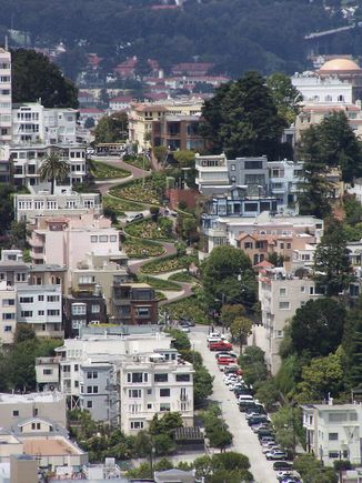 Lombard Street taken from Coit Tower
