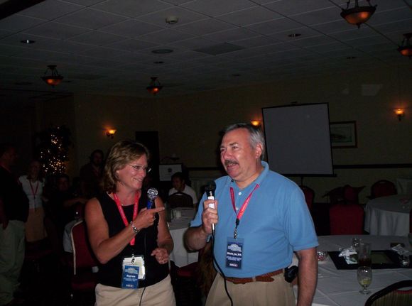 Patty and Matt at karaoke