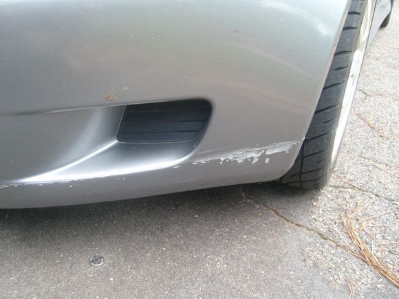 Molding silicone still on bumper.