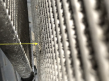 This looks like the hole that is leaking the coolant.