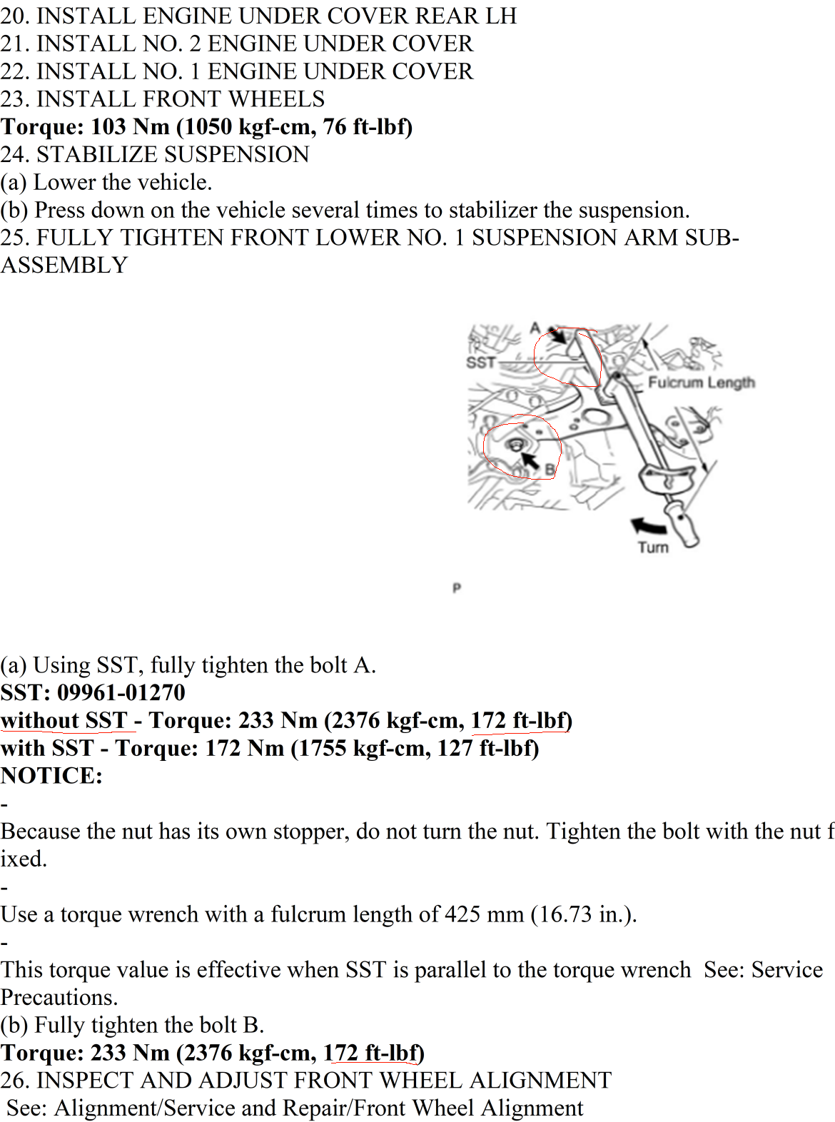 Control Arm Torque Spec?