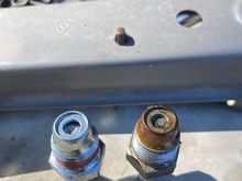 On the left side is the new part. The old PCV valve is stuck open. That may be the reason of the engine of consuming copious amounts of oil.