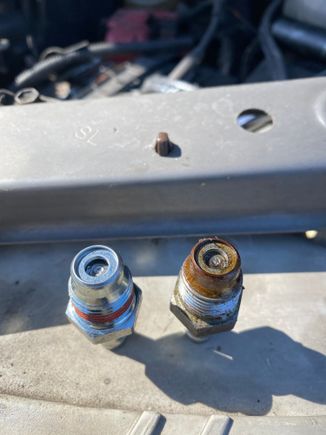 On the left side is the new part. The old PCV valve is stuck open. That may be the reason of the engine of consuming copious amounts of oil.