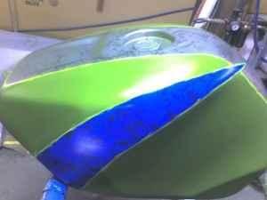 close up of the skulled out paint job...