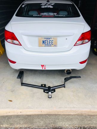 Trailer hitch is in ready to tow the steed when necessary. 