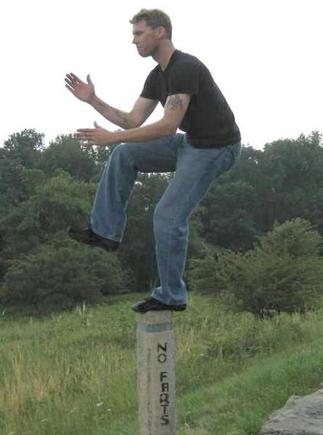 Doin' the crane on the skyline!