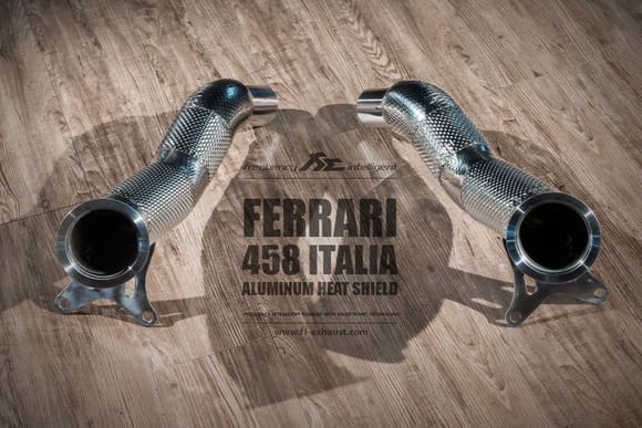 Fi Exhaust for Ferrari 458 Italia ( F1 Version) –Aluminum Heat Shield Down Pipe.