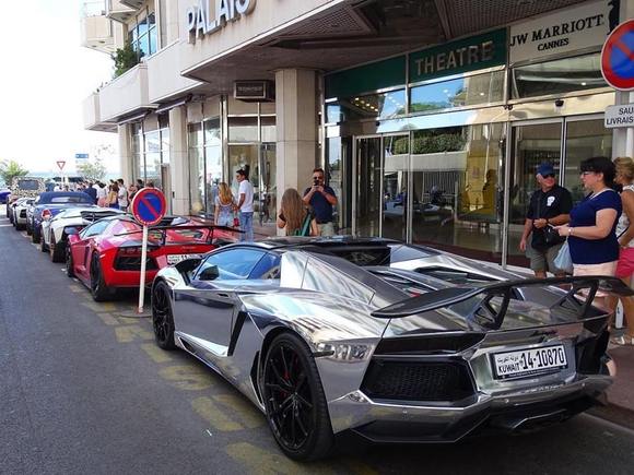 Chrome Lamborghini Aventador LP 700-4 Roadster from Kuwait.
