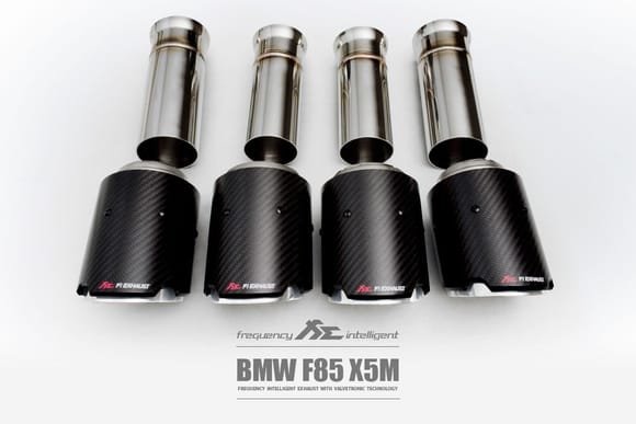 Fi Exhaust for BMW F85 X5M – Carbon Fiber Quad Tips (Fi Design)