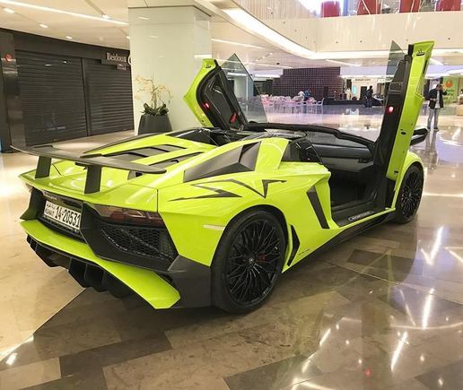 What a sight to see supercars inside a mall in Kuwait! Lamborghini Aventador LP 750-4 SV Roadster, Liberty Walk Aventador LP 700-4, & Mercedes-Benz SLR 722s Roadster. 
Via: Barrak Al-Sarraf.
