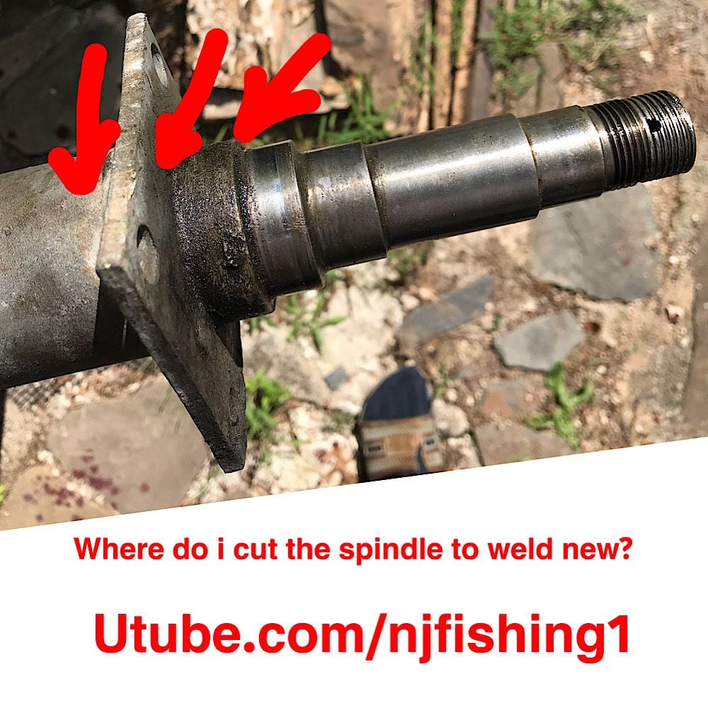 Where do I cut the broken trailer axle/spindle to weld new spindle