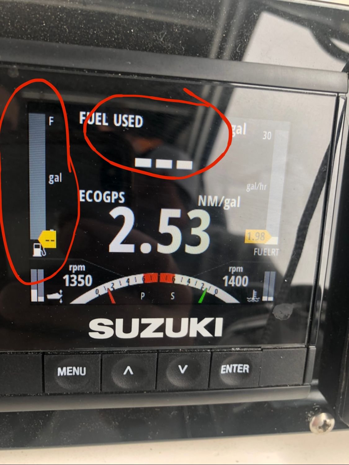 Help. Suzuki C10 fuel display question. The Hull Truth Boating and Fishing Forum