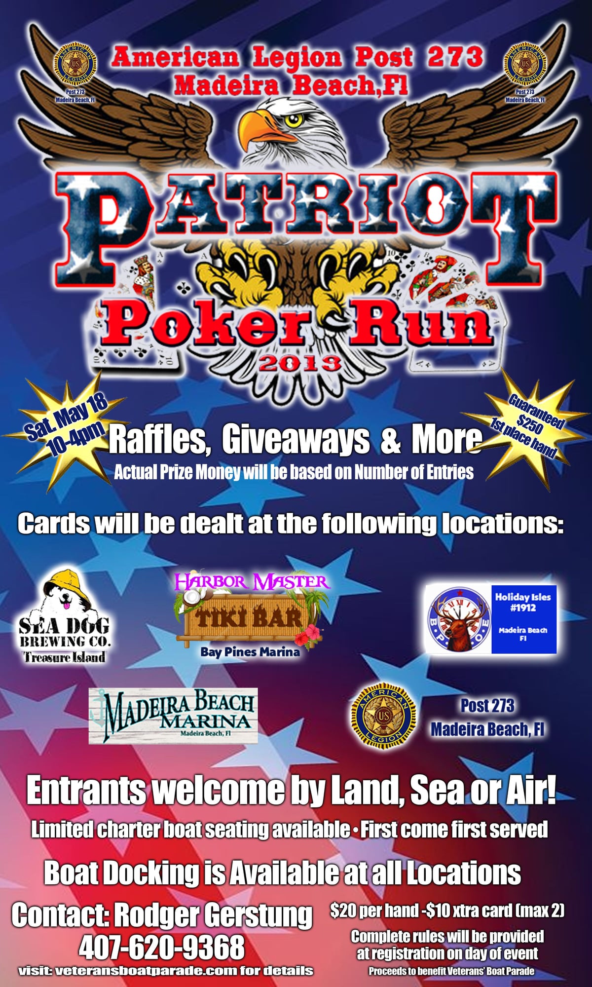 poker run boat poster madeira veterans treasure island fundraiser updates oct last