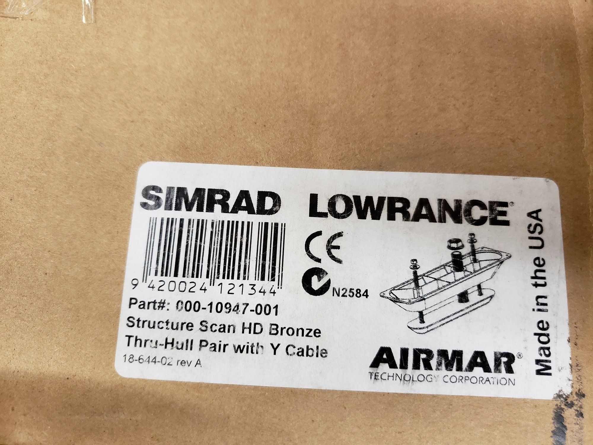 Lowrance StructureScan Bronze Thru-Hull HD Transducer