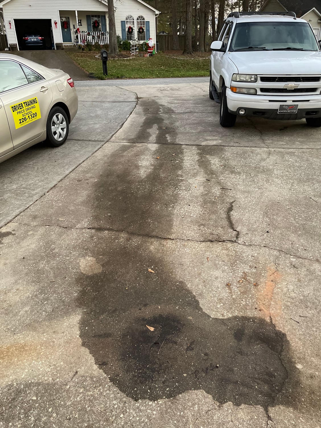 water leak under driveway        <h3 class=