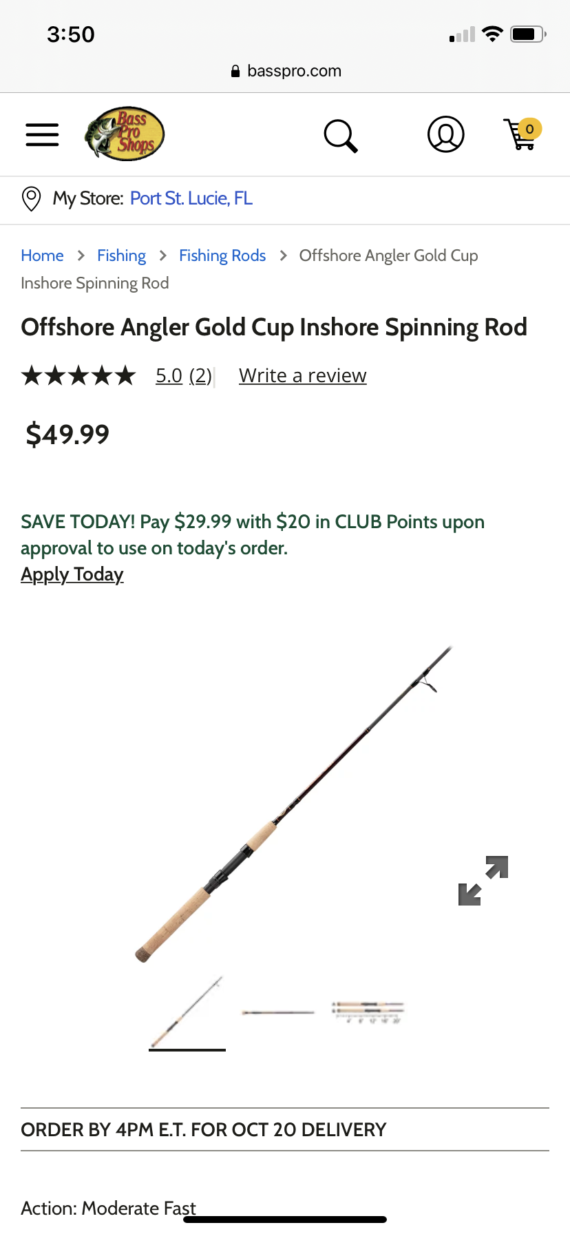 Offshore Angler Gold Cup Inshore Spinning Rod