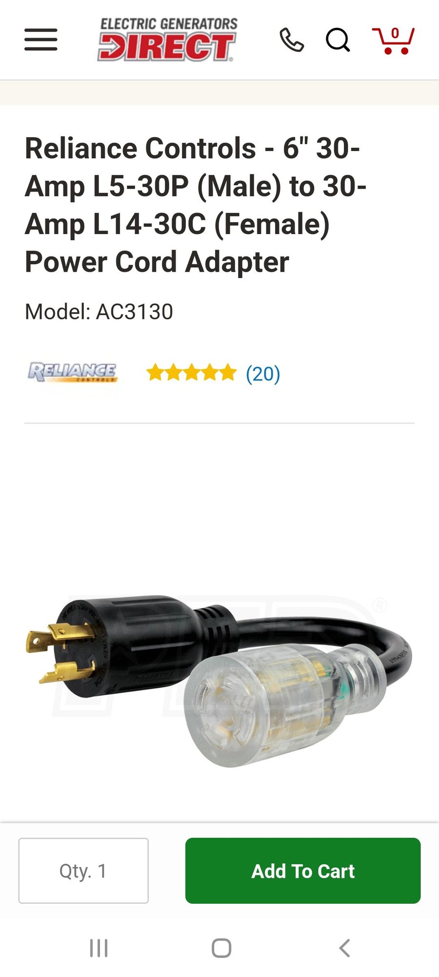 Portable generator as backup that connects to shore power cable The