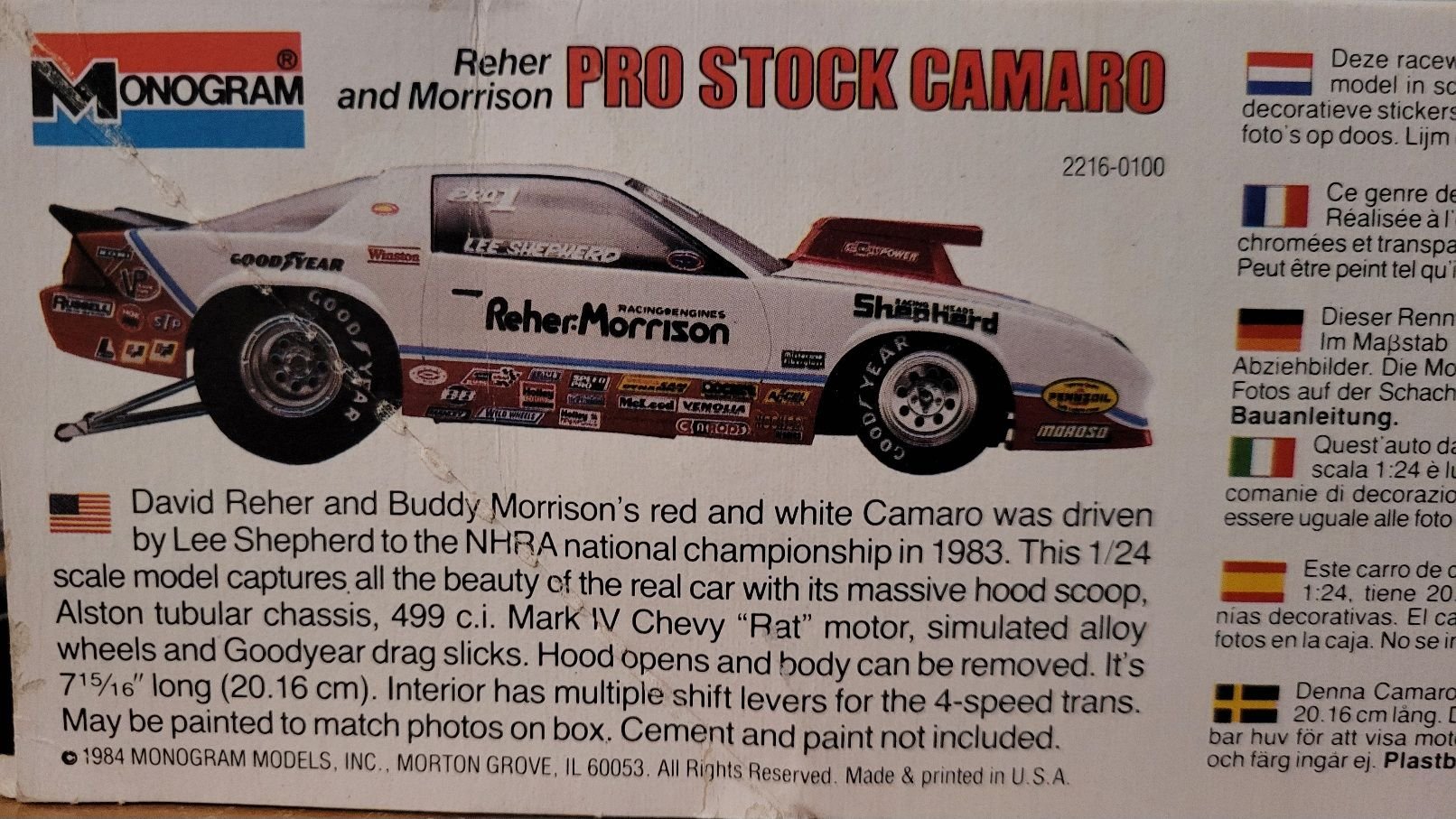 Monogram model of the Reher-Morrison-Shepherd Camaro