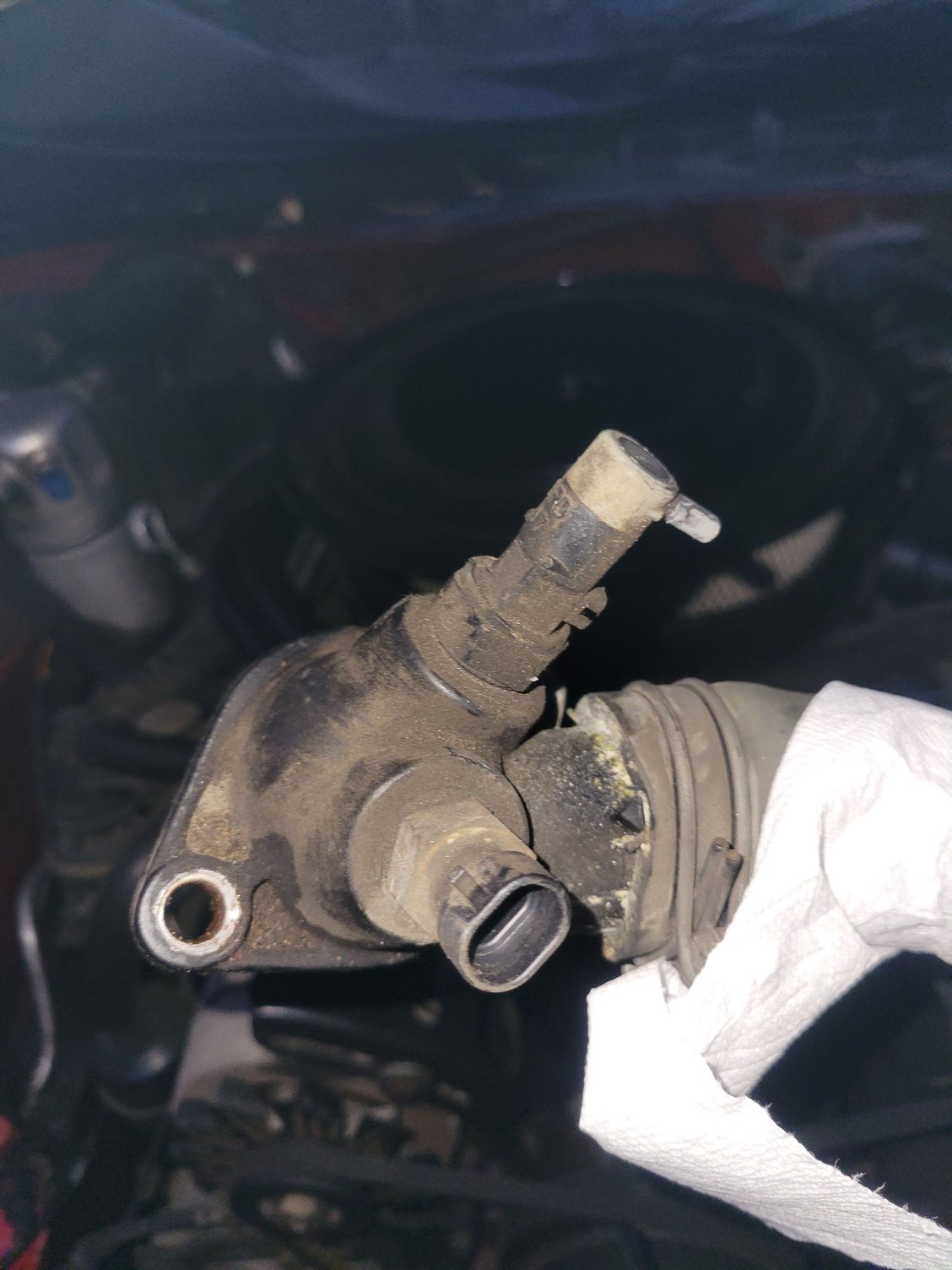 Thermostat housing broken connector piece Third Generation FBody