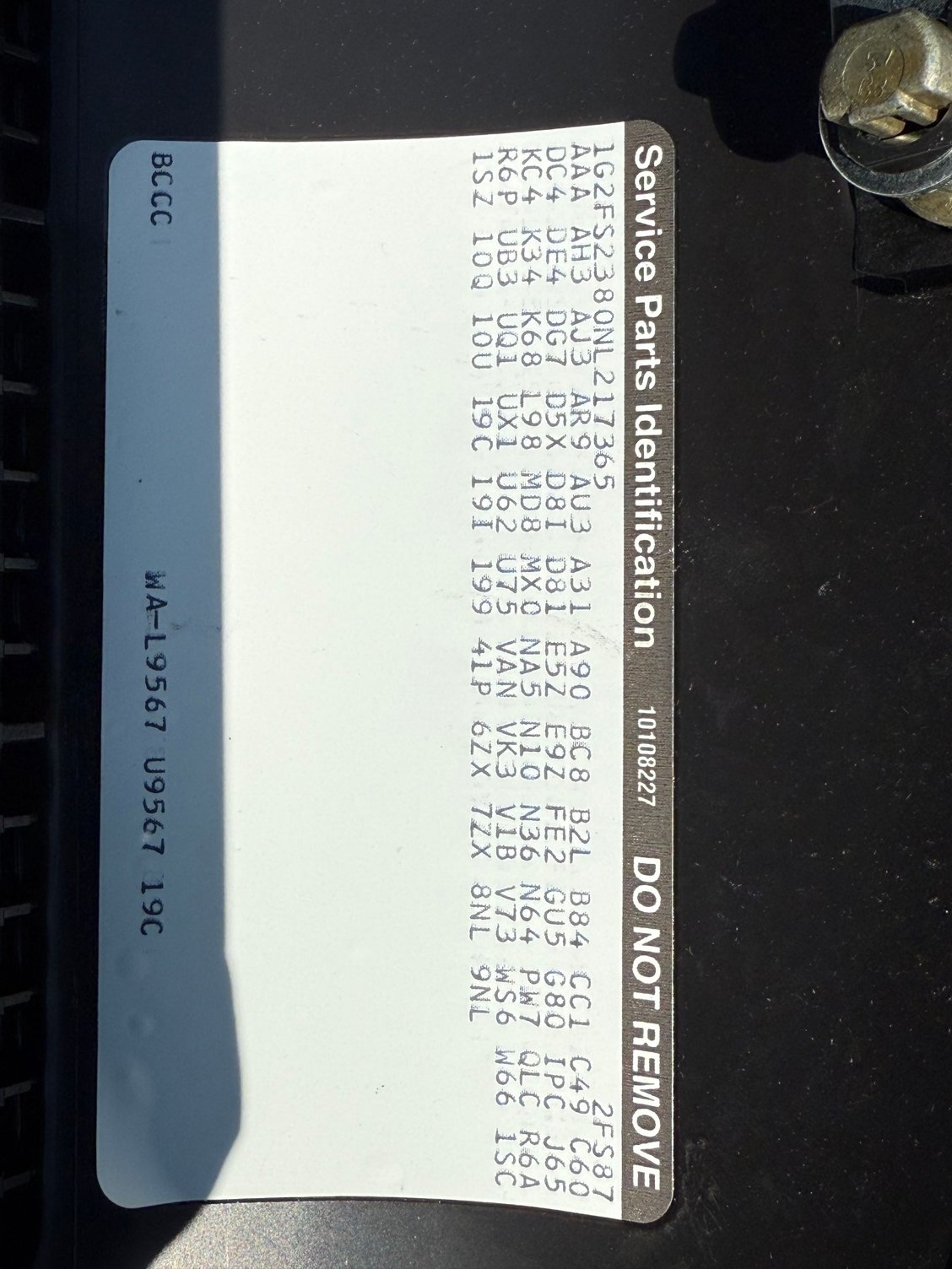 Here is my SPID label. 
