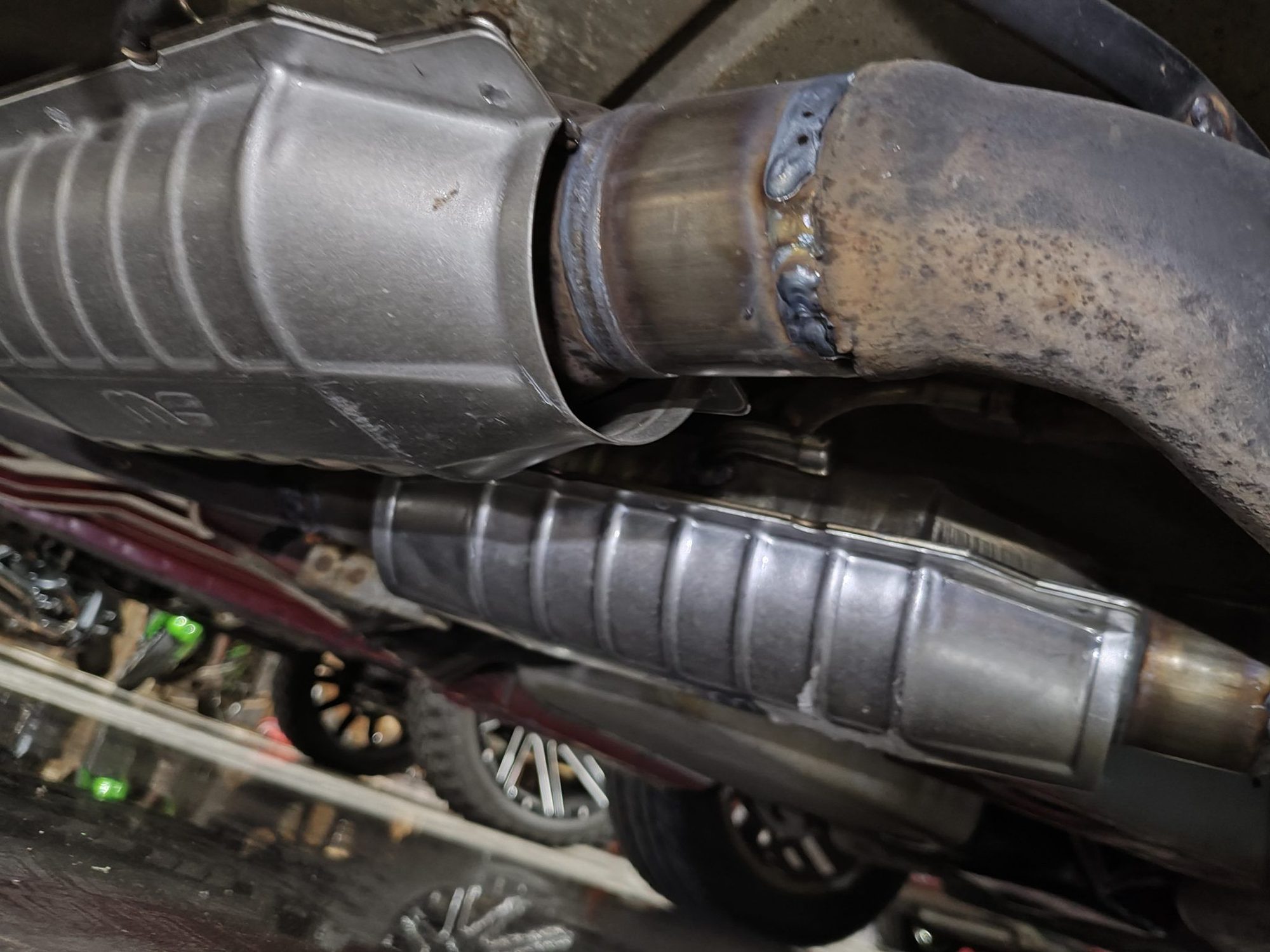 Magnaflow replacement cats welded in place of the factory OEM GM 