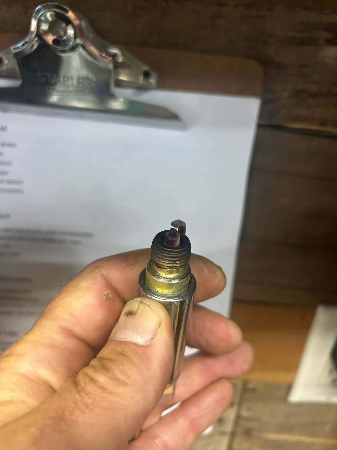 Dark brown spot on one side.  