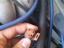 I believe this is for the 02sensor since the 02 wires are cut up.