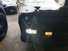 Blue led's inside diamond cut projector headlights