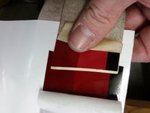 The brighter decal is an NOS original, compared to the new kit from Classic Industries. I am NOT HAPPY. That NOS stripe is a driver side rear quarter stripe and is the only GM stripe ive been able to find that color