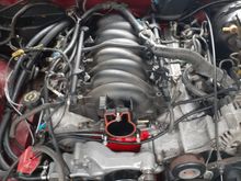 I used a ls6 water pump because the neck on the truck water pump would have hit the throttle body. I reused the stock truck style throttle body.
