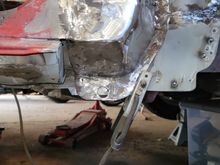 donor A-pillar corner welded on
