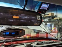 Here is the detector with the mirror mount, and the front dash cam installed. I'm waiting until I can get new back window tint before mounting the back camera
