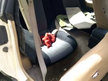 back seats are a little dirty, but most of it is just panels from the interior that were removed and peices of wood.