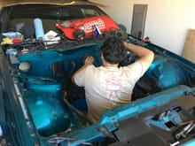 Getting he engine bay ready for paint