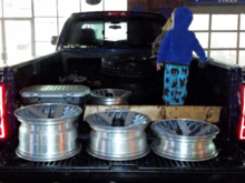 Firebird 15x7 (center), a pair cut and swapped to make them 15x9.5 and 15x4.5