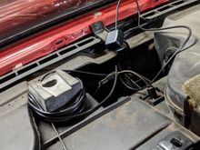 I wrapped all the extra GPS wire around this foam block, I left enough wire for the GPS to go to the windshield and then back half way up the dash pad
