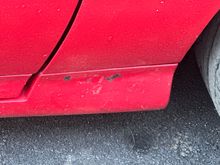 Guy used a razor it looked like to remove a decal I had on it and gouged the paint