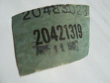 A tag found in my overhead console.  I know (based on the VIN) that my car was built in 1987 in the Norwood, Ohio plant, but this tag gives me a clue that it was built after the mid-year; the date is 'August 11, 1987'