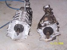 Rickmond 6-speed on the left.  Stock T-5 on the right.